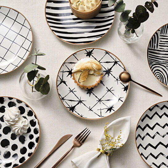 Karaca Delta 6 Parça Porselen Pasta Seti 19 Cm