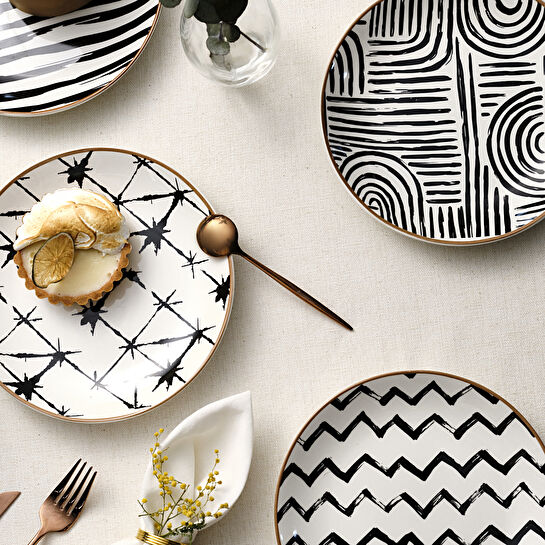 Karaca Delta 6 Parça Porselen Pasta Seti 19 Cm