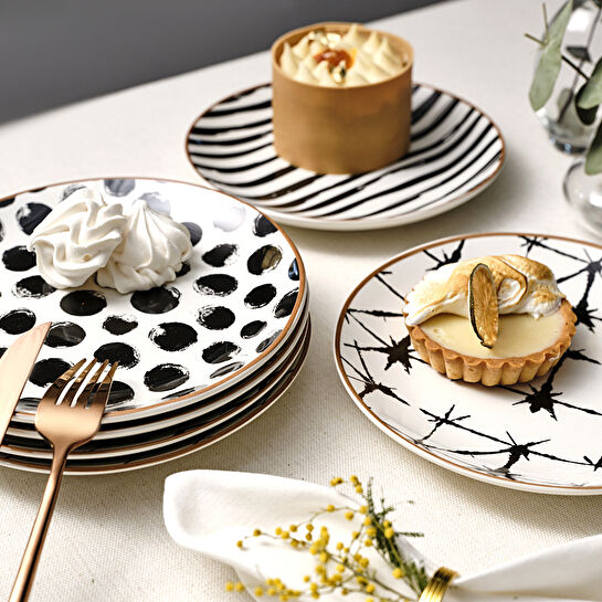 Karaca Delta 6 Parça Porselen Pasta Seti 19 Cm