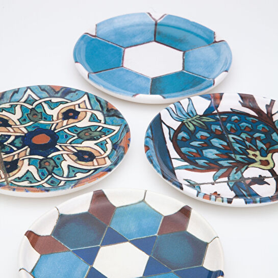 KARACA REFİKA'DAN SADE ÇİNİ 4'LÜ MEZE TABAĞI SETİ 14 CM