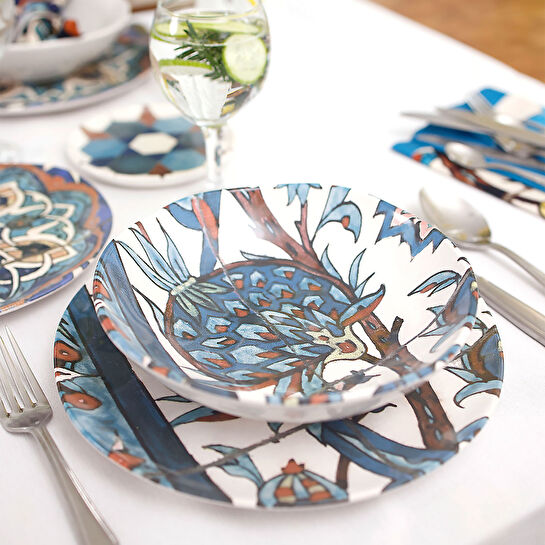 KARACA REFİKA'DAN SADE ÇİNİ 4'LÜ ÇUKUR TABAK SETİ 20 CM