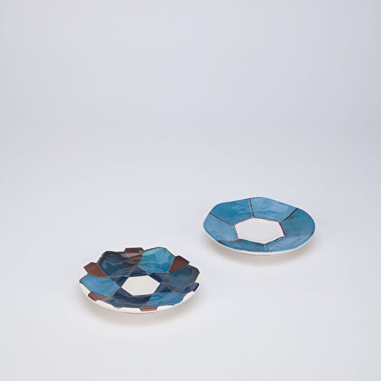 Karaca Refika'dan Geometrik Çini Desenli 2 Kişilik Kahve Fincan Takımı