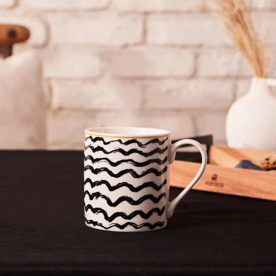 Karaca Zigzag Kupa 360 Ml Siyah