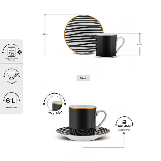Karaca Toro 6 Kişilik Kahve Fincanı 90 ml