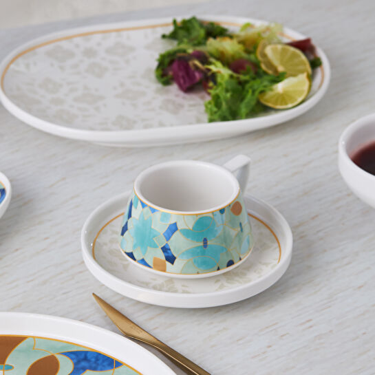 Karaca Streamline Turquesa Porselen 34 Parça 6 Kişilik Kahvaltı/Servis Takımı