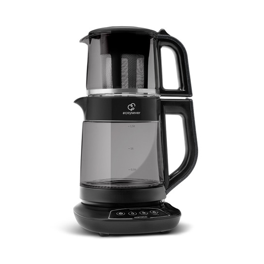 Karaca Çaysever 3 in 1 Konuşan Renkli Camlı Çay Makinesi Su Isıtıcı ve Mama Suyu Hazırlama 1700w Graphite