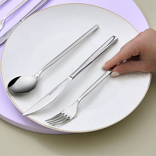 Karaca Carmelo 91 Parça 12 Kişilik Premium Kutulu Çatal Kaşık Bıçak Seti