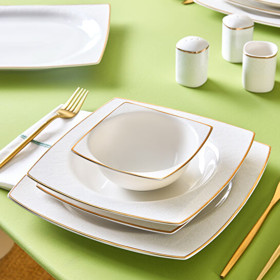 Karaca Horus Cream 60 Parça Yemek Takımı Kare