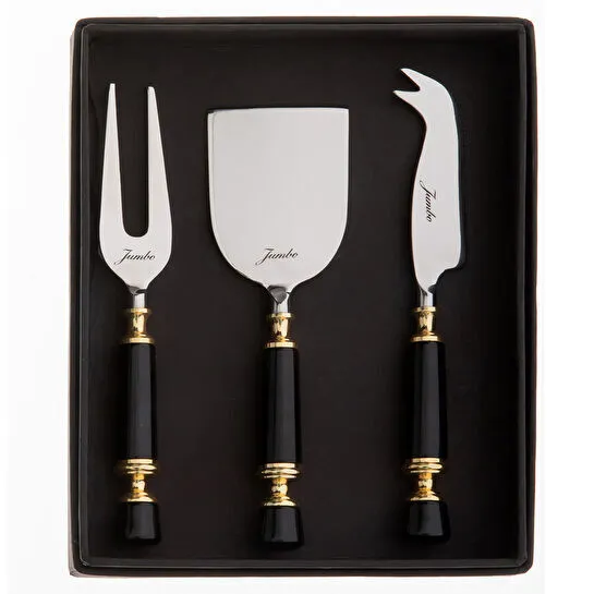 Jumbo Black 3 Parça Peynir Servis Seti
