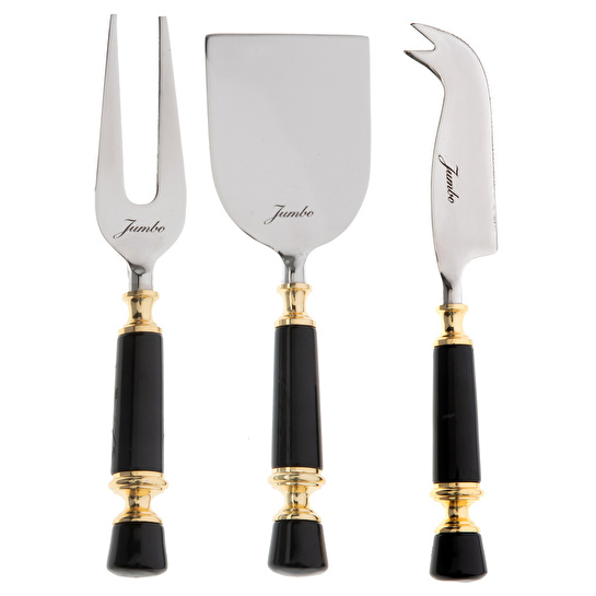 Jumbo Black 3 Parça Peynir Servis Seti