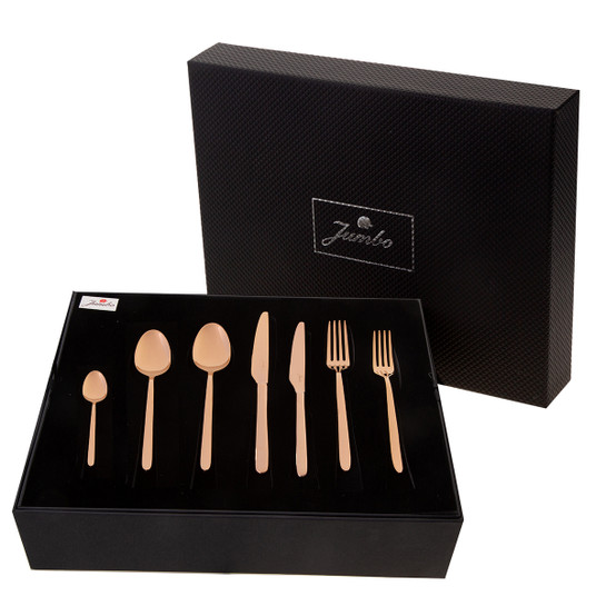 Jumbo 9400 Titanyum Bronz 84 Parça 12 Kişilik Çatal Kaşık Bıçak Seti