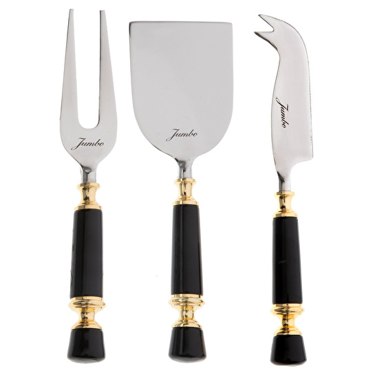 Jumbo Black 3 Parça Peynir Servis Seti
