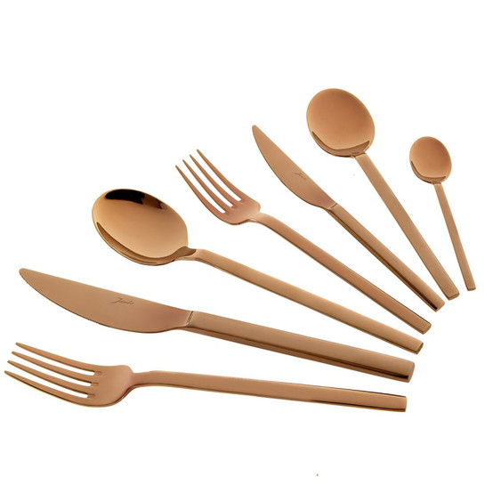 Jumbo 8100 84 Parça 12 Kişilik Çatal Kaşık Bıçak Takımı Titanyum Bronz