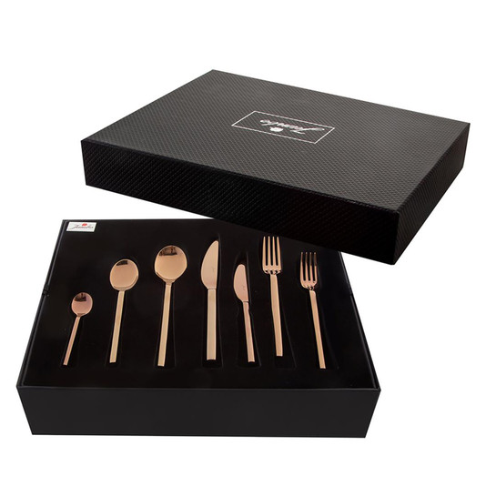 Jumbo 8100 84 Parça 12 Kişilik Çatal Kaşık Bıçak Takımı Titanyum Bronz