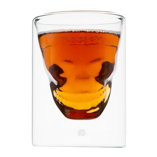 Jumbo Glory Double Wall Çift Çidarlı Skull Büyük Boy 2'li Bardak 250 ml