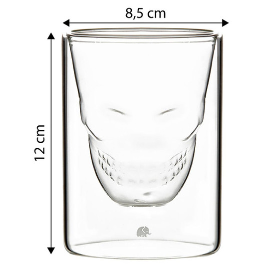 Jumbo Glory Double Wall Çift Çidarlı Skull Büyük Boy 2'li Bardak 250 ml