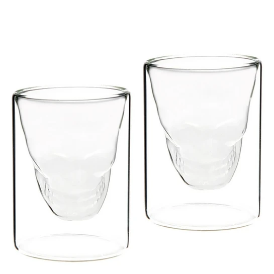 Jumbo Glory Double Wall Çift Çidarlı Skull Büyük Boy 2'li Bardak 250 ml