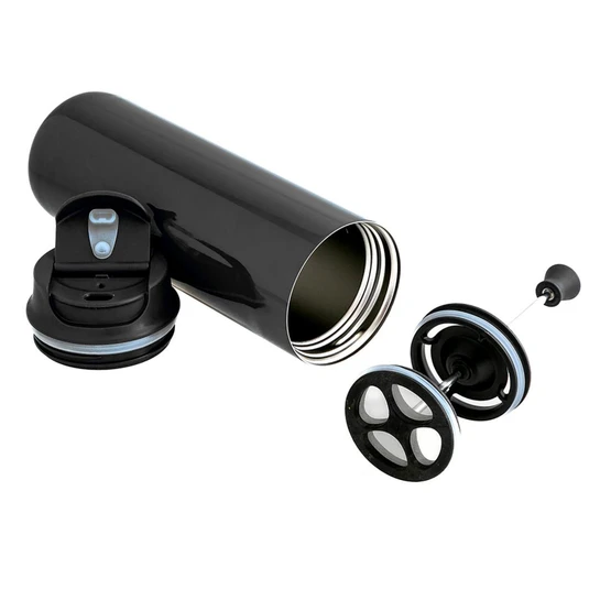 Jumbo Glory 8 Parça Siyah French Press Termos 450 ml
