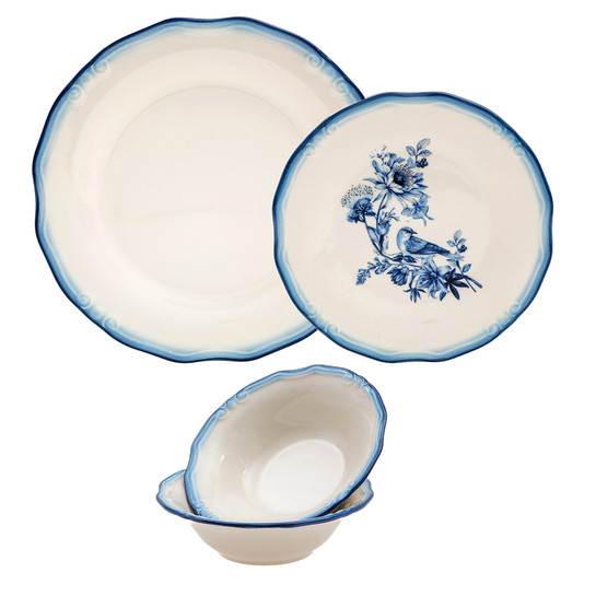 Jumbo Vintage Stoneware 12 Parça 4 Kişilik Yemek Takımı