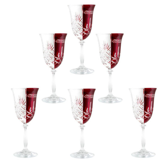 Jumbo Double Face 6 Parça Kadeh Seti Kırmızı