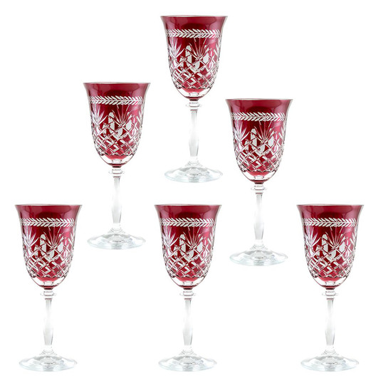 Jumbo Double Face 6 Parça Kadeh Seti Kırmızı