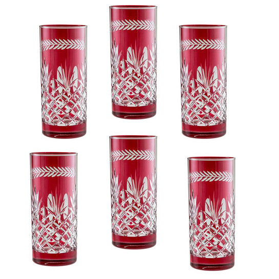 Jumbo Double Face 6 Parça Meşrubat Bardağı Kırmızı