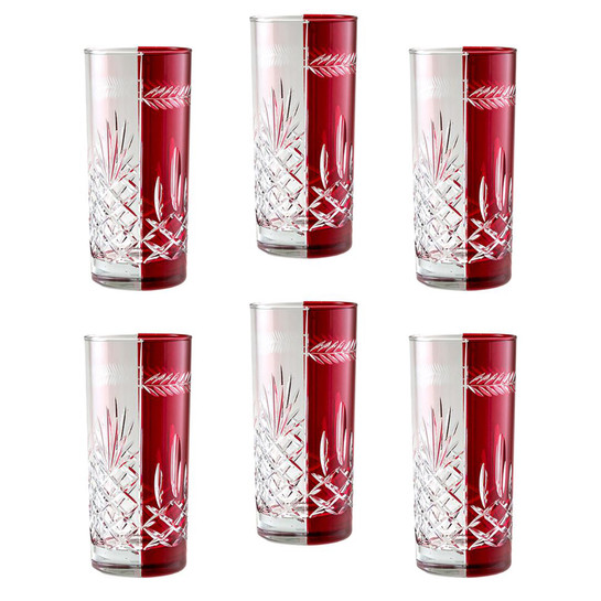 Jumbo Double Face 6 Parça Meşrubat Bardağı Kırmızı