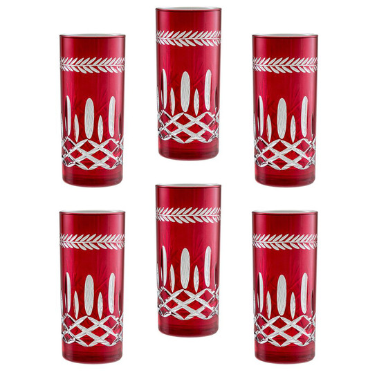 Jumbo Double Face 6 Parça Meşrubat Bardağı Kırmızı