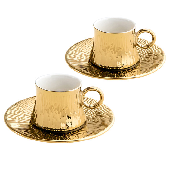 Jumbo Kaktüs Titanyum Gold Fincan Takımı