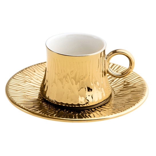 Jumbo Kaktüs Titanyum Gold Fincan Takımı