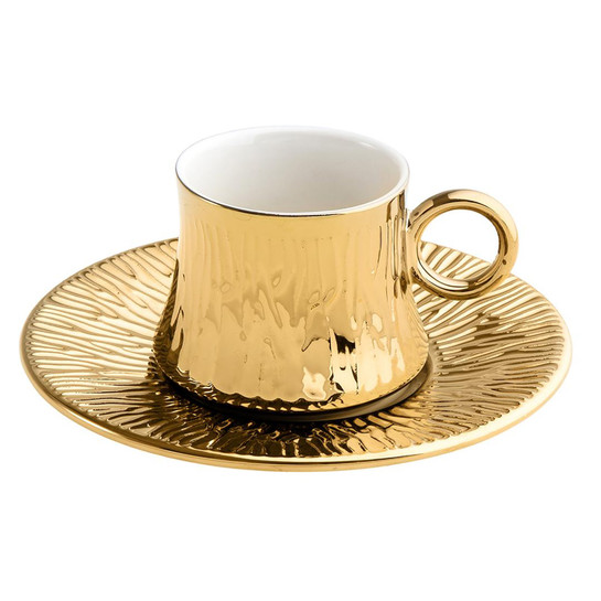 Jumbo Kaktüs Titanyum Gold Fincan Takımı