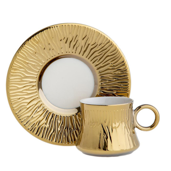 Jumbo Kaktüs Titanyum Gold Fincan Takımı