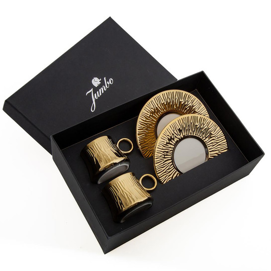Jumbo Kaktüs Titanyum Gold Fincan Takımı