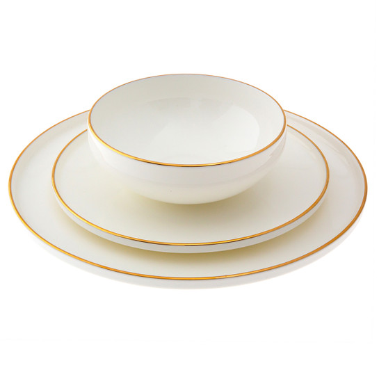 Jumbo Cloud Porselen 56 Parça 12 Kişilik Yemek Takımı Gold
