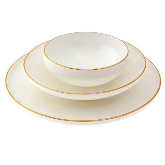 Jumbo Cloud Porselen 56 Parça 12 Kişilik Yemek Takımı Gold