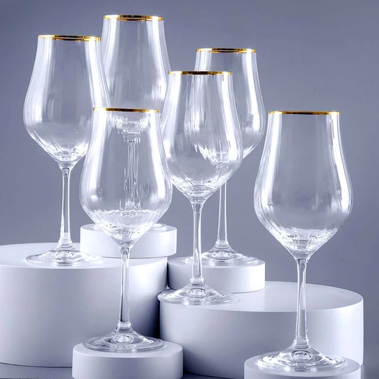 Jumbo Tulıpa Gold Kadeh 6'lı 350 Ml Ayaklı