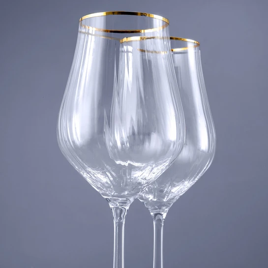 Jumbo Tulıpa Gold Kadeh 6'lı 350 Ml Ayaklı