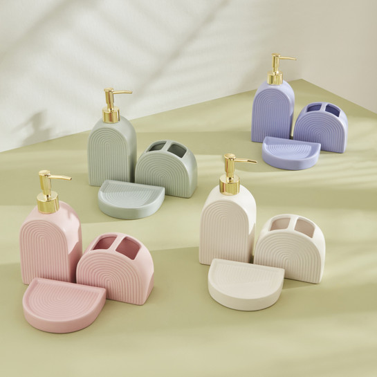 Karaca Home Bali 3 Parça Banyo Seti Pembe
