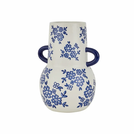Karaca Home Cannes Vazo Mavi Beyaz 20,8x17,4x26,8 cm