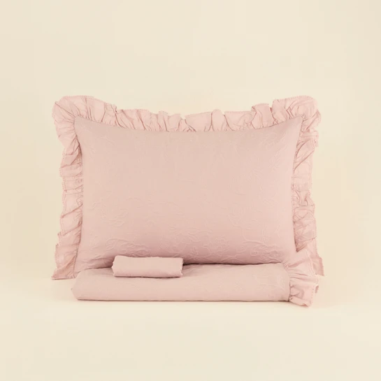 Karaca Home White Collection Tyra %100 Pamuk Çift Kişilik Yatak Örtüsü Pudra