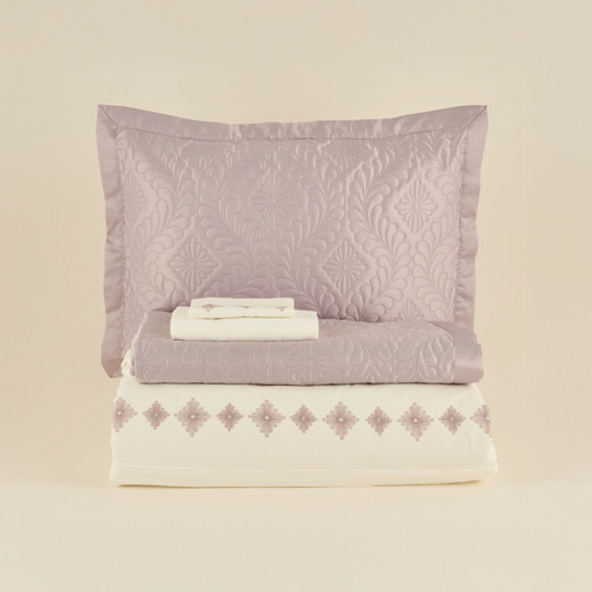 Karaca Home Glory Çift Kişilik %100 Pamuk 7 Parça Düet Set Pembe