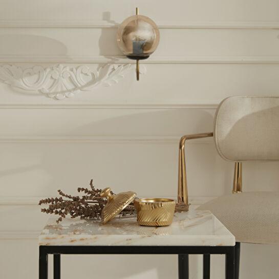 Karaca Home Lana Dekoratif Kutu Gold 8,8 x 8,5 x 9,5 cm