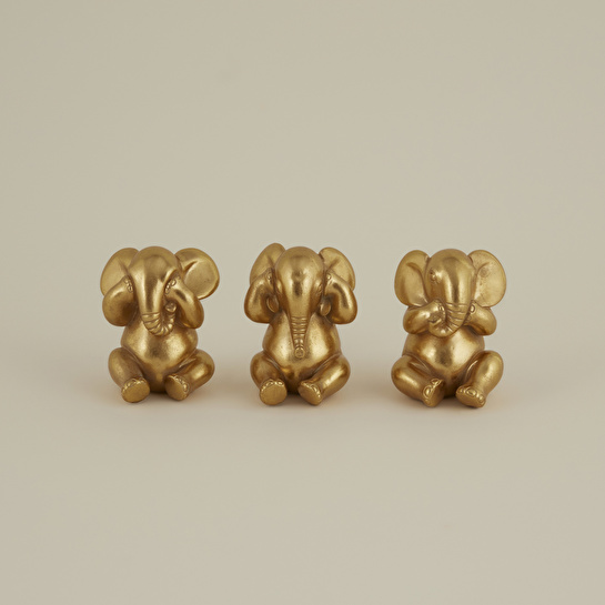 KARACA HOME ELEPHANT BİBLO GOLD 9X9X12CM