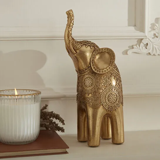 Karaca Home Elephant Biblo Gold 11,3X9,8X25,5 CM