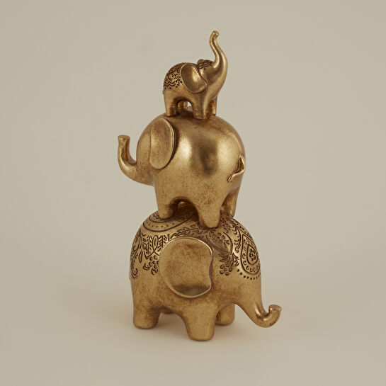 Karaca Home Elephant Biblo Gold 18X10,5X30,3 CM