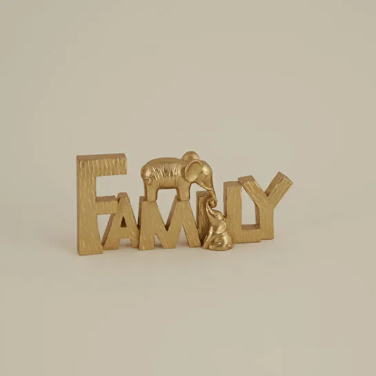 KARACA HOME FAMILY WITH ELEPHANTS BİBLO GOLD 24X4,4X10,5CM
