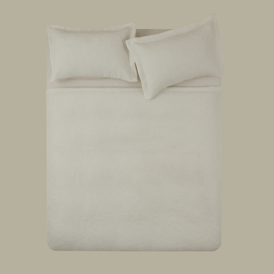 Karaca Home Olivia Çift Kişilik Yatak Örtüsü Seti Offwhite