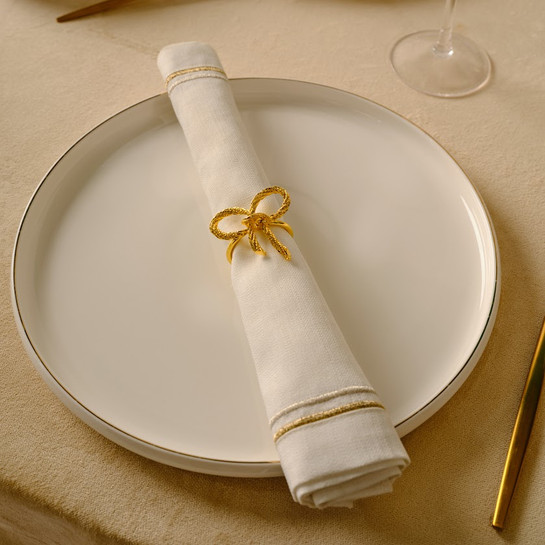 Karaca Ribbon 2'li Peçete Yüzüğü Gold