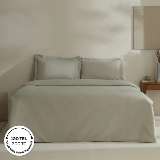 Karaca Home Jemma 120 Tel %100 Pamuk Saten Çift Kişilik Nevresim Takımı Yeşil