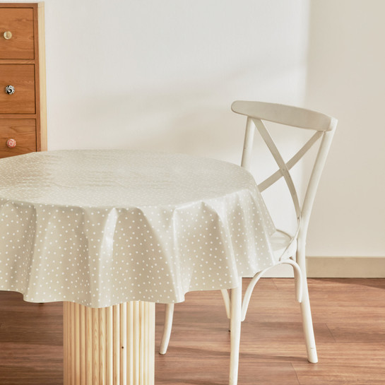Karaca Home Luna Puantiyeli Pvc Masa Örtüsü Bej 